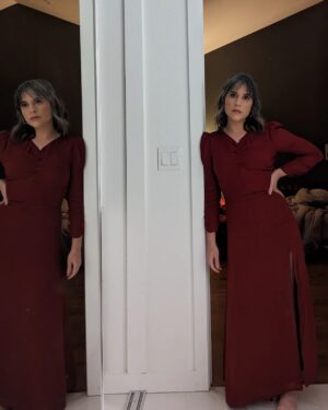 Ashly Burch Instagram - Double vision 👁️👁️

My look for the @thewrap women in comedy panel. It was in fact funny, despite how moody I look in these photos.

Styling: @lucywarrenstyle 
Makeup: @michellechung13 
Hair: @biabiabia