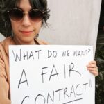 Ashly Burch Instagram - Week four of the WGA strike knockin' atcha door! If you haven't been picketing, there's consistently pizza and/or donuts so you can increase your fried food intake by 500% like me! #wgastrong