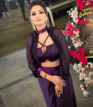 Ashna Kishore Instagram - Hey💜✨

Outfit Designed by @hani.s_official ✨