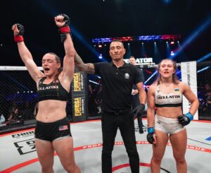 Aspen Ladd Instagram - What a fight , what a night, what an amazing place 🇫🇷 Thank you Paris, I hope to be back again soon!!! Huge thank you to @bellatormma @pflmma for the ability to showcase my skills on such an incredible platform. The energy in the @accor_arena ( packed house with 20k  !) last night was positively electric . A major thank you to my coaches @jim_west_gold and @undergroundlabfc for traveling with me no matter where to take on the world ( and the worlds best manager Dave Hirschbein who isn’t on IG) . It was also super special to have my Noni ( grandma) and little, giant brother @shealorladd travel all of the way to Paris to experience it with me too ❤️ Grateful for it all and now time for a VERY LONG plane ride back home