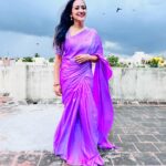 Asritha P Instagram - 💜💜💜 Saree @srisaicollections9 Blouse @abarnasundarramanclothing Mua @ash_makeupempire . #asrithasreedasofficial #vijaytelevision #actress #model #saree #traditional #collaboration