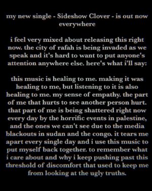 August Kamp Instagram - my new song sideshow clover is out now everywhere. please read the second and third slide. music video (made with sora) will be released at midnight. love ♥️