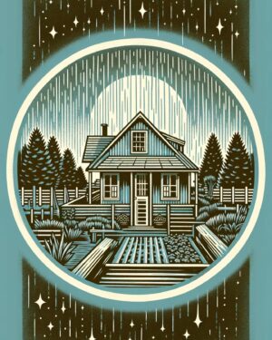 August Kamp Instagram - moon trees, houses - continued illustrative works - got a fav ?