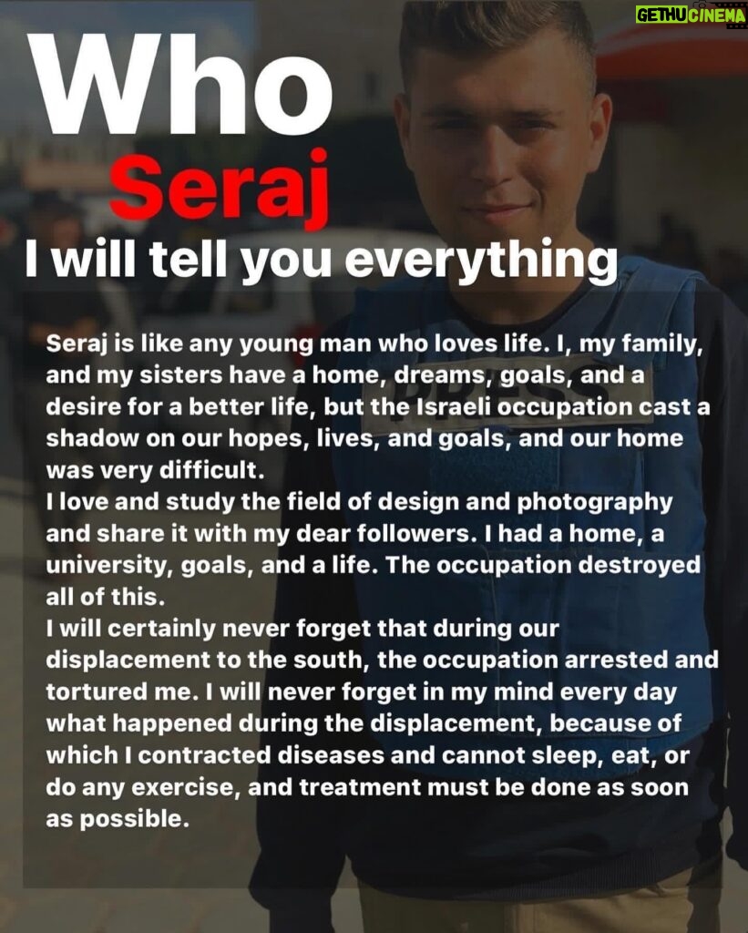 August Kamp Instagram - this is my friend seraj seraj is in gaza. he has lived with perpetual war for 19 years of his life. a month or so ago, i noticed seraj had followed me after i reposted a post of his on instagram. i may have commented, im not sure offhand. i am appreciative of the extra attention my account is getting right now, and i will continue as usual to post the things i am working on, but also we all gotta talk a little. as many of you know - instagram quietly made it a user-interface hassle to see (rather - be shown) what is happening to the people in (namely) gaza from an algorithmic standpoint. they are quieting the "noise" that is being caused by people crying for help. it's uncomfortable - to everyone, i think. some of the images and accounts that seraj posts or discusses are harrowing and graphic. i often find it painful to be made aware of horrible things, and at some level, i hope we all do. we feel uncomfortable because these things should never ever ever happen to any human being with a soul and a body and a single chance at being alive on this earth as who they are now. each human self is the whole world and they are disappearing by the tens of thousands. one by one, on purpose, at the end of long lines that wrap around the husks of buildings that used to hold the people who now form lines and later piles. these are families like ours, with computers and calendars, and arguments and rugs and each other. our very own money pays for all the guns and bullets every day and a half or so. for the love of god, guys. do you not feel this ? who would each of us be if we refuse reckon with the reality of the worst things we have ever seen or heard - every day - as they happen ? what constitutes "normal" if we fail to see that looking away from this is unacceptable ? explaining it away is worse - by the way. yesterday i saw there was yet another airstrike on a residential area that i recall as being near where seraj is. i checked in and he didn't reply but the message says "seen" and that is at least something. please donate to his fund if you can at all. share his name and his voice. i wanna meet him. i want him to be safe.