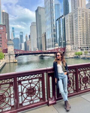 Autumn Reeser Instagram - Thanks for all the fun, Chicago! 🧡 

- 🌹 Celebrating with so much joy the union of @drzagone & @kosta_cp 
- 🌃 Enjoying a beautiful city adventure at @wcitycenter (thank you for the gift!!) 
- 🍕 Discovering Lou Manati’s pizza (locals — is this his real name??)

…and an overall whirlwind weekend spending time with some of my chosen family and new friends. And because I know you’re gonna ask, the dress is by Monique Lhuillier ;)

#wcitycenter #ad #bonvoypartner #chicago