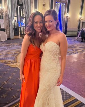 Autumn Reeser Instagram - Thanks for all the fun, Chicago! 🧡 

- 🌹 Celebrating with so much joy the union of @drzagone & @kosta_cp 
- 🌃 Enjoying a beautiful city adventure at @wcitycenter (thank you for the gift!!) 
- 🍕 Discovering Lou Manati’s pizza (locals — is this his real name??)

…and an overall whirlwind weekend spending time with some of my chosen family and new friends. And because I know you’re gonna ask, the dress is by Monique Lhuillier ;)

#wcitycenter #ad #bonvoypartner #chicago