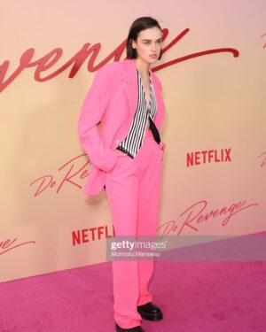 Ava Capri Instagram - DO REVENGE OUT TOMORROW 💖💄💘
ON @netflix 

Hot Pink @versace suit appreciation post 

Styling: @tabitharsanchez 
Makeup: @mollygreenwald 
Hair: @bykileyfitz