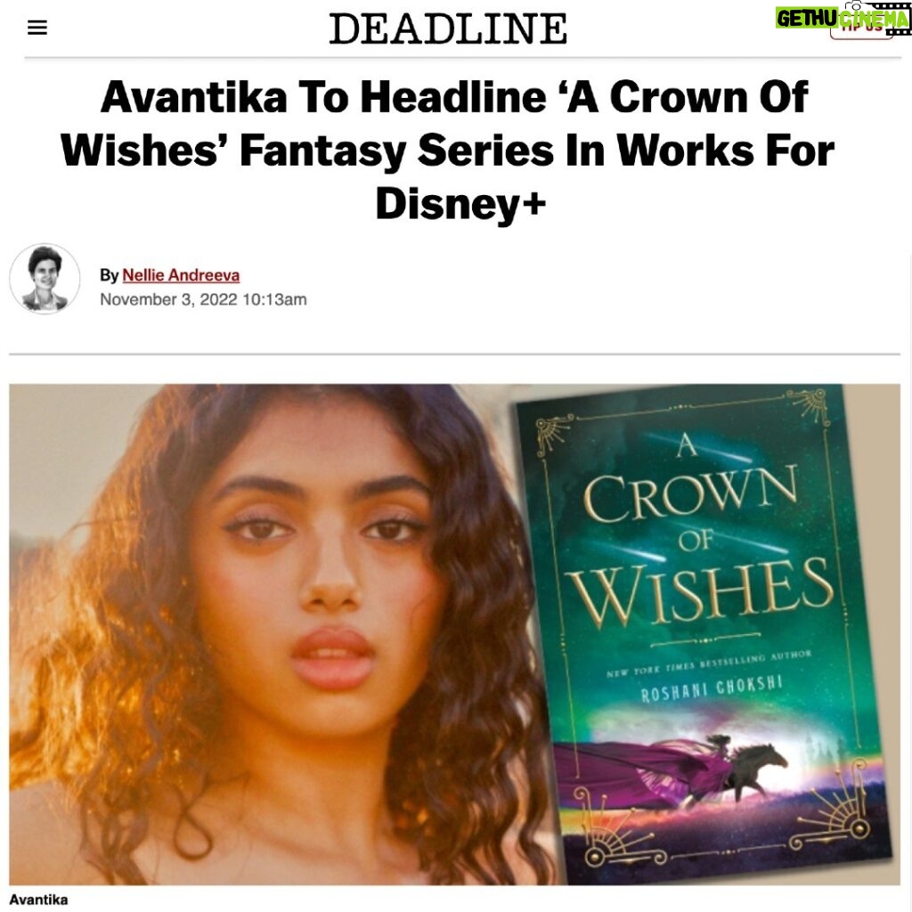 Avantika Vandanapu Instagram - ❗NEW ERA OF DISNEY PRINCESS❗ 🧚👸🧝‍♀️ i genuinely have tears in my eyes posting this right now. @roshanichokshi wrote one of my favorite books till date. SWIPE to read a little logline of it - promise you won't regret it. ever since i read 'a crown of wishes' two years ago, it became my passion to see the novel come to life. so, to now, have the HONOR of being able to headline and EXECUTIVE PRODUCE (how fcking cool is that?!?!) this fantasy show - that's going to launch a new era of princesses for disney - is absolutely crazy. show all the support you can - that's how we ensure that this makes it to your TV at home :). all my thanks to @disney @disneyplus @zannedevine @rajvr42 @reenaksingh331 @roshanichokshi - i can't wait to go on this journey with you all.