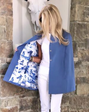 Aviva Drescher Instagram - Hola ! It has been so chilly in Miami I have been able to wear my favorite classic cape by @cape.couture ! So so chic and swipe to see the inside material ! The capes and lining  can be made custom and come in so many styles and fabrics.  You can choose the lining from many stunning fabrics ! Thank me later. 💋