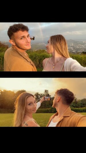 Avori Henderson Instagram - Rain on one side, a rainbow on the other 😉 

S/O to @brookemonk, saw her on a trail today in Hawaii and got this idea from her page! 😍

#oahu #beautiful #heaven #loving #nature #hawaii #couplegoals #cutecouple