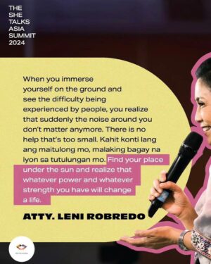 Aya Fernandez Instagram - “Find your purpose in filling up the spaces that you have been given.” 🫀

6 days late pero hindi pwedeng hindi ko ito i-share. Belated happy birthday to the woman leader I look up to the most, and aspire to emulate in both leadership and service. You give so much hope and inspiration to us. Mabuhay po kayo, @atty.lenirobredo, we love you po. Thank you for all the work that you do. 🥹🎂🙏🏾🫀