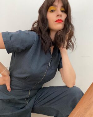 Aya Cash Instagram - My sweet friend @cwgeere interviewed me for @interviewmag link in stories to read. 

Hair: @tommy_buckett 
Face: @danielmartin 
📸by me
Styling by me with more from some of my favorite vintage shops. Jumpsuit: @selectedbyberman Daisy Chain top: @shopworship Silk Charmeuse: @nouveaurichevintage

#theboystv #theboys