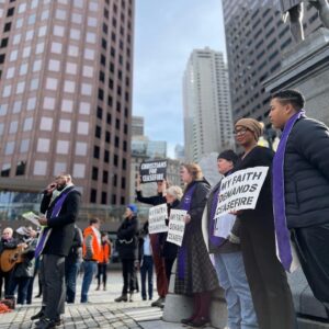 Ayanna Pressley Instagram - We are one human family and our freedoms and our destinies are tied. 

A powerful Good Friday with our interfaith community, standing in solidarity with Palestinians and all peoples who are suffering under occupation and systemic violence.

#CeasefireNow