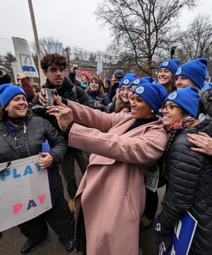 Ayanna Pressley Instagram - To our @newtonteachersassoc—300  of whom call the MA-7th home:

Your work is essential, your livelihoods important, and your lives deeply valued by this Congresswoman.

Proud to be in solidarity as you organize and mobilize for a just contract that values your labor AND your humanity.