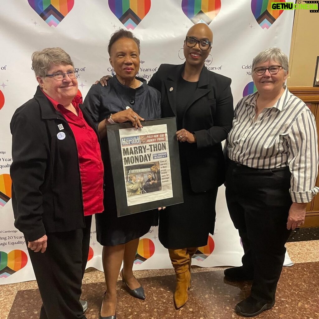 Ayanna Pressley Instagram - Love is something that no one can grant, and no one can take away. But marriage equality isn’t only about love, it’s also about justice. Thrilled to join @cambridgelgbtq, Mayor Simmons, Susan Shepherd, and Marcia Hams to celebrate 20 years of #marriageequality in MA.