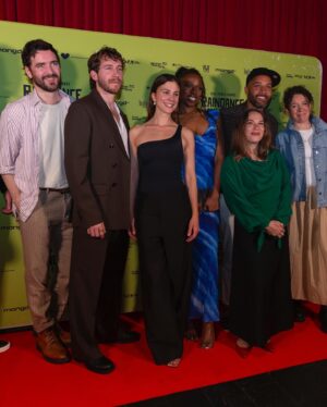 Aylin Tezel Instagram - @raindancefilmfestival thank you so much for making my dream come true. @chrissfulton asked me when I auditioned him for the main role Ian in FALLING INTO PLACE : What do you want to achieve with the film, what’s the dream? And I said: it’s quite a simple one, I would love to sit in @curzoncinemas in Soho one day and watch the film. 
…Well, it happened ✨♥️

Thank you to our Scottish producer @johndmckay from @compact.pictures and our amazing cast for celebrating the London premiere together @chrissfulton @layoakin @julietcowan1 @theblackpaddy @bravelittlenote @cbaz13 @alexmasonact 

Thanks to my stylist @malaikaland for dressing me in @cosstores thanks to @loewscommunications & @aeyde 

Photos©️: @raindancefilmfestival