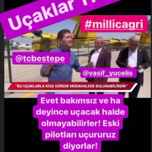 Ayşe Şule Bilgiç Instagram - Cumhurbaşkanına “THK’da uçak yok” diye yanlış bilgi veren kim? Kaydırmalı postumdaki videoyu izleyin. Cumhurbaşkanına yanlış bilgi verenlerin maksatları ne? Bizi Cumhurbaşkanına düşman etmeye çalışan kim? KİMSEYE DÜŞMAN OLMAYACAĞIZ ŞİMDİ! Vatan da bizim, yanan da bizim, Cumhurbaşkanı da bizim!
🙏🏻🇹🇷
Sayın Cumhurbaşkanım. Size şu an cayır cayır yanan her can için rica ediyoruz. 
Size yok denen uçaklar orda. Gidin bakın. Çok güvendiğiniz birini gönderin baksın. 
🙏🏻🙏🏻
Evet bakımsızlar hemen uçamazlar ama eski pilotları ve ekibi onarırız, uçururuz diyor.  Hepimiz ağlıyoruz.  Uçurmalarına izin verin! Gerekirse biz para toplayalım aramızda bakım masrafları için. Ama önlerini açın uçsunlar.
🙏🏻
Uçaklar bakımsız olduğu için size uçamaz demiş olabilirler! Eski pilotlar ve ekip “izin versinler onarırız ve  uçarız” diyor, fırsat verin. 
🙏🏻
Bize kızmayın! Elden uçak istiyoru onlar da gelsin. Bizimkiler de uçsun.
🙏🏻
Nolur şu THK daki uçaklar konusunu bir daha gündeme alın ve eski ekibe çağrı yapın gelip onarıp uçsunlar!
🙏🏻
Hepimizin yüreğine bir nebze su serpsinler! 
🙏🏻
#millicagri @tcbestepe