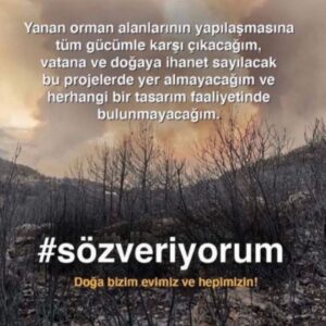 Ayşe Şule Bilgiç Instagram - SÖZ! 🙏🏻🙏🏻🙏🏻
Bir de şunu ekliyorum:”Yangın çıkmadan öncesinden bitene kadar içimden küfür etmek gelsede sustuğum, işini yapmayan, yapmadığı gibi var olan düzeni bile bozan, bizi ele güne yalvartan, sorumluluk almayan, acımızı paylaşmayan, hala bu ülkedeki vatandaşı siz, biz, onlar diye yaftalayan, pis pis sırıtan, ekmek bulamıyorsanız pasta yiyin zihniyetindeki, siz bile evim yansın isteyeceksiniz diyenleri, kafamıza atılanları, yangınla halkı yapayalnız bırakanları, “izin verin biz uçururuz, izin verin biz onarırız” denmesine rağmen uçakları hangarda çürütenleri de UNUTMAYACAĞIM! Sen de unutma! 

#sozveriyorum
