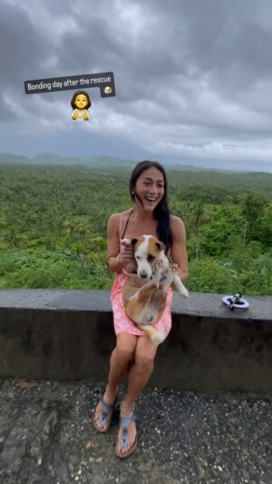 BB. Gandanghari Instagram - #Drone: … shot, is it⁉️
The Bogart updates‼️❣️
.
Well guess again, this is what they call ‘human drone’ shot and the vendors there will do it for you, then of course you give them something parang tip na rin… 🏝️
.
So after the rescue and vet appointments, I’m touring the island by land with Bogart. At this time I’m contemplating already how it’s all gonna play out, definitely no plans or even thinking about it to adopt, but as I get to know this little boy, that instinct is right, to rescue somebody like bogart… 🙏❣️
.
#BBGandanghari #Bogart #peopleDrone #maasinmountainview #Rescue #RescueDog #RescueMom #EmotionalSupport 🐕💯