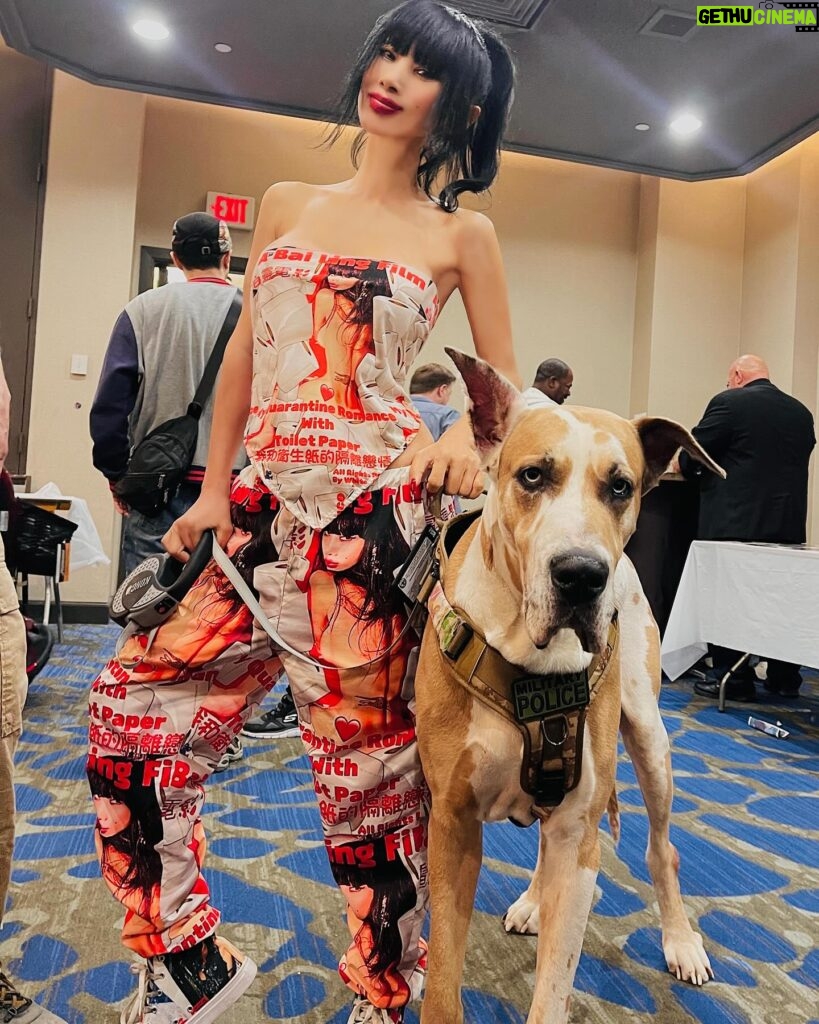 Bai Ling Instagram - Me and my baby ready to conquer the world are you ready for us? Will I see you in the #chillertheatre for the #comiccon tomorrow Sunday? From 10am to 4pm. Click the link in my bio to #shop in my #bailinghollywoodshop you can find what I am wearing there in the shop @bailinghollywoodpopularshop @quarantineromancee So much fun with the beautiful little baby #dog but he is a kind lovely well trained #doggy he is in fact huge, if he would standup will be taller than me for sure. But he is here to protect us so cool. Thank everyone coming to see me in #chillertheatre for the #comiccon , can’t believe how many people showed up wow crazy crowds so much #fin talking and hanging out with all of you. Tomorrow looking forward meeting you again. Cookie: We are all here because we love #moves , let’s continue our journey together to inspire our souls to find different ways to help support and encourage all of us to want to continue make more beautiful #magnificent entertaining #classic #movies . Because movie change our lives and bring all of us together like a magic . Love from #nyc #nj 💋💖👍🎞️🌹💃😘🔥 #bailing #hollywood #fashion #glamour #healthylifestyle #healthyeating #healthymind #healthybody #白靈電影 #白靈時尚 #bailingmovie #bailingfashion #bailingbeautysecret #白靈的小蠻腰 #白靈品牌 #bailingdesign #白靈設計