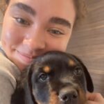 Bailey Bass Instagram - Meet Sasha!!!🌸 We’re officially a 3 dog family. After getting Chase (our 80lb Blue Nose XL Bully) we fell in love with big dogs. Now we have a Rottweiler!!!! 🤍🤍🤍 #rottweiler #puppy