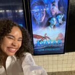 Bailey Bass Instagram - A literal dream come true. Growing up taking the subway to modeling jobs w/ Babulya, I dreamed of one day being on one of the various movie ads plastered on the walls of each stop. To me, taking the train was…and still is so magical. This moment is so special to me. Seeing the Avatar TWOW poster never gets old. Although some of the standard posters have been replaced by digital screens, this moment is still so so special. This also happens to be perfect timing because Avatar The Way of Water can now be streamed on Disney !!!! 💙🐚🌱🤍 #tsireya #avatarthewayofwater