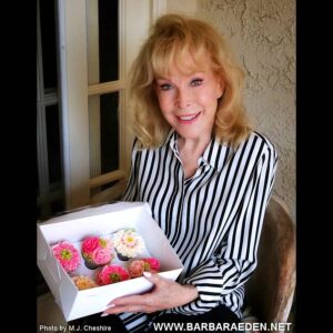 Barbara Eden Instagram - Thank you all so much for the lovely Birthday messages and wishes! It feels so nice to get so much love! But, these cupcakes I got today, these are MINE! Tee-Hee! My love and thanks to everyone for thinking of me today and for keeping the magic alive! -Barbara