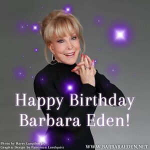 Barbara Eden Instagram - Let us all take a moment to wish our favorite lady the happiest of Birthdays! Leave your Birthday wishes here for Barbara as she celebrates her 90th Birthday! -Team Eden #happybirthdaybarbaraeden