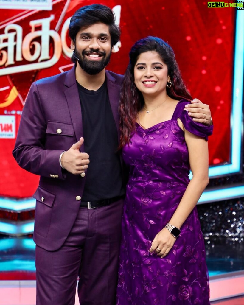 Bavithra B Instagram - Agent B, happiest of birthdays to you! @bavithraofficial ♥️🫂 We started hosting shows together in 2017. As a newcomer, I learned so much from you. And I’m still learning. I still remember you teaching me how to maintain that smiling face in front of the camera while hosting Vanakkam Tamizha. From then until now, you’ve been an amazing co-host, dearest friend, and the best partner in crime. We’ve hosted so many shows together, but hosting Ranjithame for three seasons alongside you is very close to my heart. The best part is the Sun Awards, and we both know how special they are to us. The vibe and sync we share can’t be expressed in words. I’m more than happy to see you reach such heights. From being an amazing anchor to an extraordinary performer, you’ve come a long way, and I’ve been closely watching your journey, which makes me even prouder. You’re going to rock this year too. And yes, we will rock together hosting many shows! I can’t wait to watch you win awards as an artist! Here’s to more and more crazy shows, rant sessions, lots of inside jokes, lots of dancing, and celebrating only wins. Once again, happy birthday, and sending you more love and big hugs. #HBDBavithra #HappyBirthdayBavithra #bavithra #vjaswath #aswathchandrasekar #suntv #ranjithame #cohost #partnerincrime #bestfriend #mithra #singapenne #bestvilli