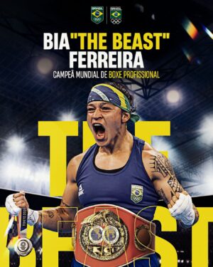 Beatriz Ferreira Instagram - ELA FEZ HISTÓRIA! 🇧🇷🥊

Em Liverpool, Bia Ferreira venceu a argentina Yanina Lescano e conquistou o cinturão peso-leve da Federação Internacional de Boxe (IBF). 👏

Com o título, a brasileira se tornou a primeira medalhista olímpica do país a ser campeã mundial no boxe profissional. 🤩

Parabéns, @beatrizferreira60kg! Você é gigante!!! 💚💛
#Boxe #TimeBrasil