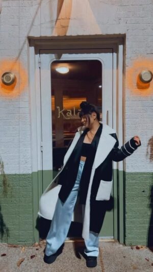 Becktoria Instagram - The Winter Series - The Big Black Coat & The Blue Silk