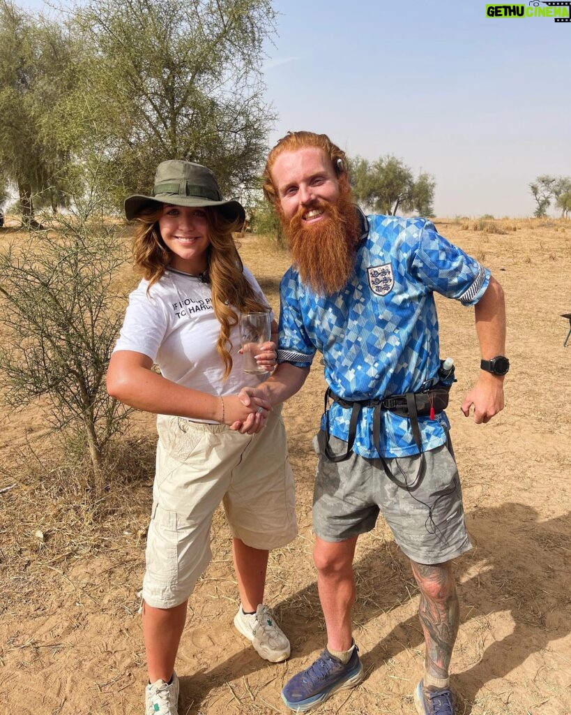 Becky James Instagram - I travelled to Africa to deliver Hardest Geezer a pint from his local pub. let’s be real, the man deserved a pint. huge thank you to russell and his team for allowing us to join such an mental mission, @the.goose.worthing pub for letting us literally steal a pint and james connor & charlie who went along with a very daft idea. 🤌🏼 peace, love, worthing pints X (don’t forget to donate what you can to russ - link in his bio @hardestgeezer)