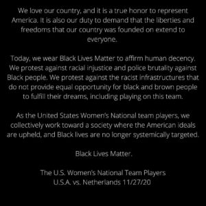 Becky Sauerbrunn Instagram - Black Lives Matter