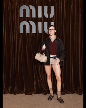 Bel Powley Instagram - 🤎 besties take Paris with @miumiu 🤎

Thank you @miumiu for the most wonderful couple of days! Congratulations on an inspiring collection - can’t wait to get my mits on it 🤓 

Merci @chercoulter @dayaruci @celiaburtonmakeup 💋