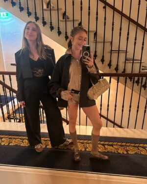 Bel Powley Instagram - 🤎 besties take Paris with @miumiu 🤎

Thank you @miumiu for the most wonderful couple of days! Congratulations on an inspiring collection - can’t wait to get my mits on it 🤓 

Merci @chercoulter @dayaruci @celiaburtonmakeup 💋
