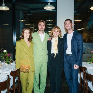 Bel Powley Instagram - ✨ our rehearsal dinner with our nearest and dearest (bar 5 very very important people) ✨ thank you @simonerocha_ for letting me dig thru the archives to find this stunning old school movie star vibe feather number - your designs never cease to amaze me! So much love @simonemingming thank you 💖 and thank you @dayaruci @naokoscintu for the face and hair 😍