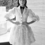 Bel Powley Instagram - 🩶🤍 @chanelofficial haute couture for the Critics Choice Awards last night 🤍🩶 Felt like the luckiest girl!!!!! Thank you @chanelofficial 💋 Dream team @chercoulter @celiaburtonmakeup @marcusrfrancis bisous!!!