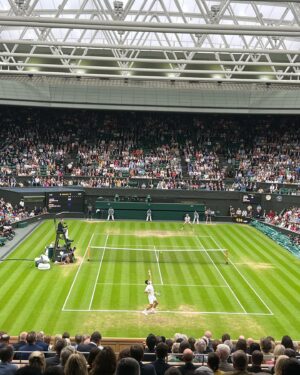 Bel Powley Instagram - Thank you @bazaaruk @jaguar for a gorgeous day at Wimbledon 💚🎾 thank you @chercoulter @miumiu for my tennis lewk and @dayaruci @emilyenglemanmakeup 🎾💚💚💚💚💚💚💚💚💚💚💚💚💚 so fun!!!