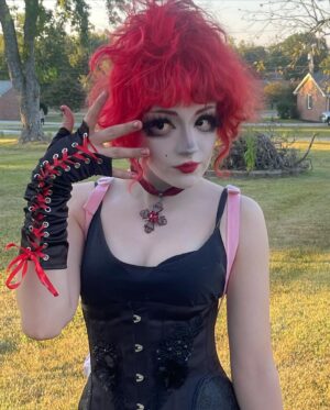 Bella Higginbotham Instagram - Meet Vicki. She’s an 800-year old ghost who speaks with a French accent. You can find her this fall at a local haunted house. HMU by me 💋👻🏚️🎃#scareactor #hauntedhouse #ghost #halloween #makeupartist #scarymakeup