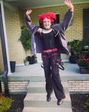 Bella Higginbotham Instagram - Flying into SENIOR year   summer insta-break over.  How’d ya spend your summer vacation? 

@trippnyc pants from @trashandvaudeville 

#classof2024 #senioryear #trippnyc #trashandvaudeville #schoolfashion #alternativefashion #koolaidhair
