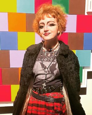 Bella Higginbotham Instagram - 80s trad goth for the 80s Mixtape Winter Concert @thetheaterbug (makeup   styling by me lol)