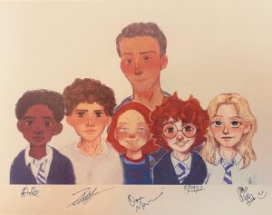 Bella Higginbotham Instagram - Donate $5 to my fundraiser to enter the raffle for the first of 2 autographed* drawings I made as a wrap gift for S2 of Chucky. Whoever donates the most money gets the second drawing!! I’ll be sharing more about @thetheaterbug and what makes it so special over the next couple of weeks but for now, check out their awesome Instagram page. *Art is signed by @bjorgvin_arnars @1zackaryarthur @realdonmancini @alyviaalind and me. It is not signed by @chuckyisreal since we are no longer speaking. #chucky #nadine #chuckynadine #artist