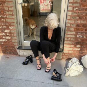 Beth Broderick Instagram - Brooklyn canine watches curiously as human female willingly straps her paws into torture devices.
 
Humans be crazy.

#doglover #heels #fashion
