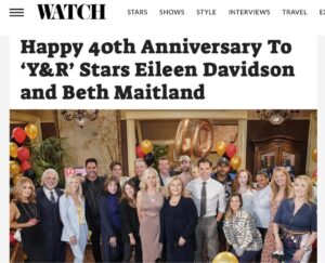 Beth Maitland Instagram - Countdown for my 40th anniversary episode on Y&R this Thursday June 16th. So excited about this stand alone episode for Eileen and myself! Just gobsmacked with the outpouring!! Blessings abounding! https://cbswatchmagazine.com/.../40th.../beth-maitland @youngandrestlesscbs @cbswatch