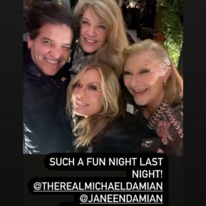 Beth Maitland Instagram - @traceybregman1 and @therealmichaeldamian put together the best rainy night ever. Old friends heal, inspire, and delight!!! Thank you, my Lovelies. @janeendamian @youngandrestlesscbs @cbstv #koiwesthollywood