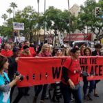 Beth Littleford Instagram - On the front lines of the #takebacktheworkplace march through Hollywood this morning.