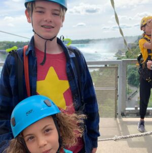 Beth Littleford Instagram - Zip lining at Niagara Falls. Getting the little one hooked on adrenaline early.
