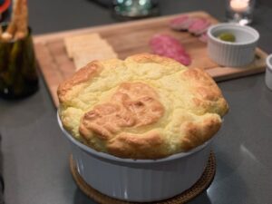 Betsy Brandt Instagram - Cheese soufflé for Monday night dinner.  #BetsysBakeShop