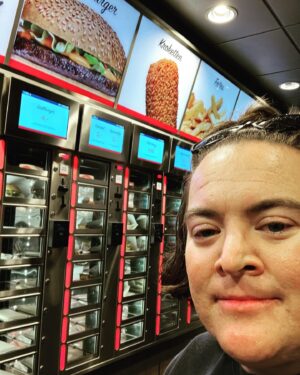 Betsy Sodaro Instagram - Saw two of the most famous places in Europe! The Eiffel Tower and the legendary fast food vending machine chain restaurant FEBO!!