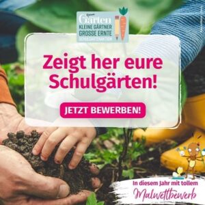 Bettina Zimmermann Instagram - Liebe Lehrer, liebe Kids, 

gemeinsam Gärtnern und dabei mit anderen Kindern die Natur kennen und schätzen lernen, das ist eine großartige Sache.
Deshalb seid dabei bei der Schulgartenaktion 2023! 
Bereits zum fünften Mal ruft der Burda-Verlag mit dem Kindermagazin „Mein kleiner schöner Garten“ zur „Schulgartenaktion – Kleine Gärtner, große Ernte“ auf. 
Teilnehmen können Schulen aus ganz Deutschland, die einen Schulgarten haben oder einen Schulgarten planen. 

Einsendeschluss ist der 15.Oktober 2023, das Teilnahmeformular und Infos findet Ihr unter www.schulgartenaktion.de. 

Eine unabhängige Jury - wo ich dieses Jahr auch wieder dabei sein darf- wählt die tollsten Einsendungen aus und vergibt viele wertvolle Preise.
Schirmherrin der besonderen Nachhaltigkeitsoffensive, bei der das gemeinsame Werkeln, Lernen und Spaß haben im Vordergrund steht, ist die Parlamentarische Staatssekretärin im Bundesinnenministerium, Rita Schwarzelühr-Sutter.ich bin gespannt auf Eure Gärten. #schulgarten @alexander_mazza_official @schulgartenigsfurstenau @schulgarten_seeschule @wvsg_schulgarten @schulgartenmora @schulgarten.erleben @gsw_schulgarten 
P.S.: die Fotos sind natürlich nicht aktuell sondern stammen von einer Pflanzaktion😉